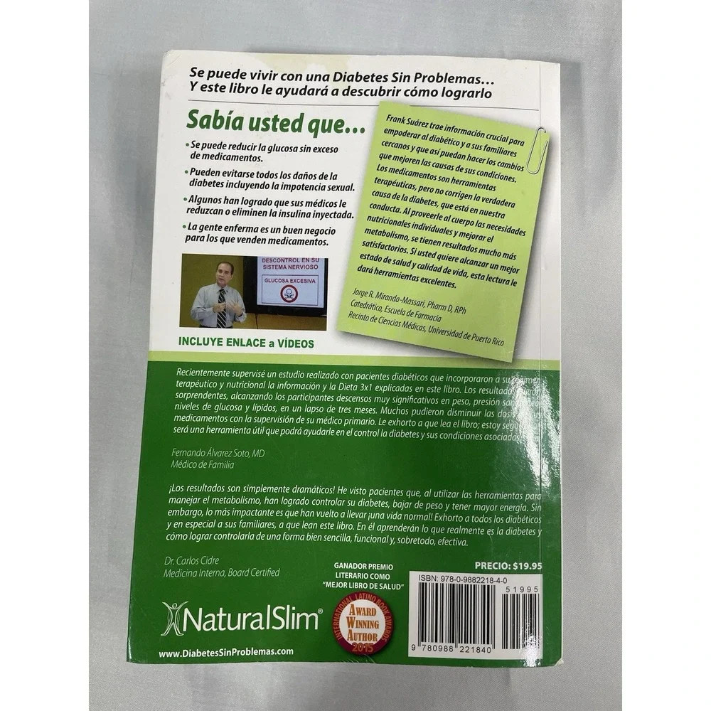 Diabetes Sin Problemas- El Control de - Paperback, by Frank Suárez - Very Good